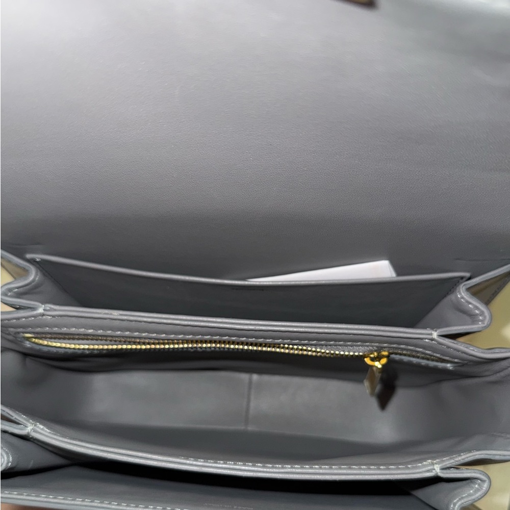 Celine Triomphe Shoulder Bag in Grey with Gold Hardware - Picture 4 of 7